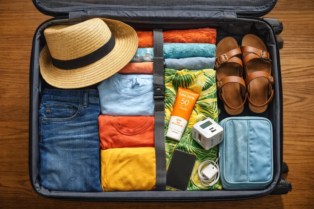 Packing list for a Thailand trip from India