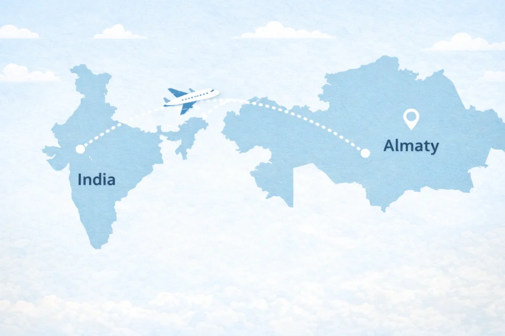 Flight Cost from India to Almaty