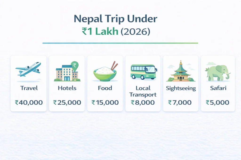 Nepal trip cost from india under ₹1 lakh (2026 full guide) 2 Nepal Trip Cost from India Under ₹1 Lakh